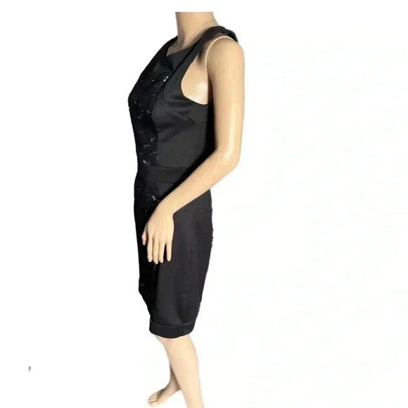 BETSEY JOHNSON Cocktail Sheath Dress Size 4 Black Lace Sleeveless Party Lined - Picture 7 of 15